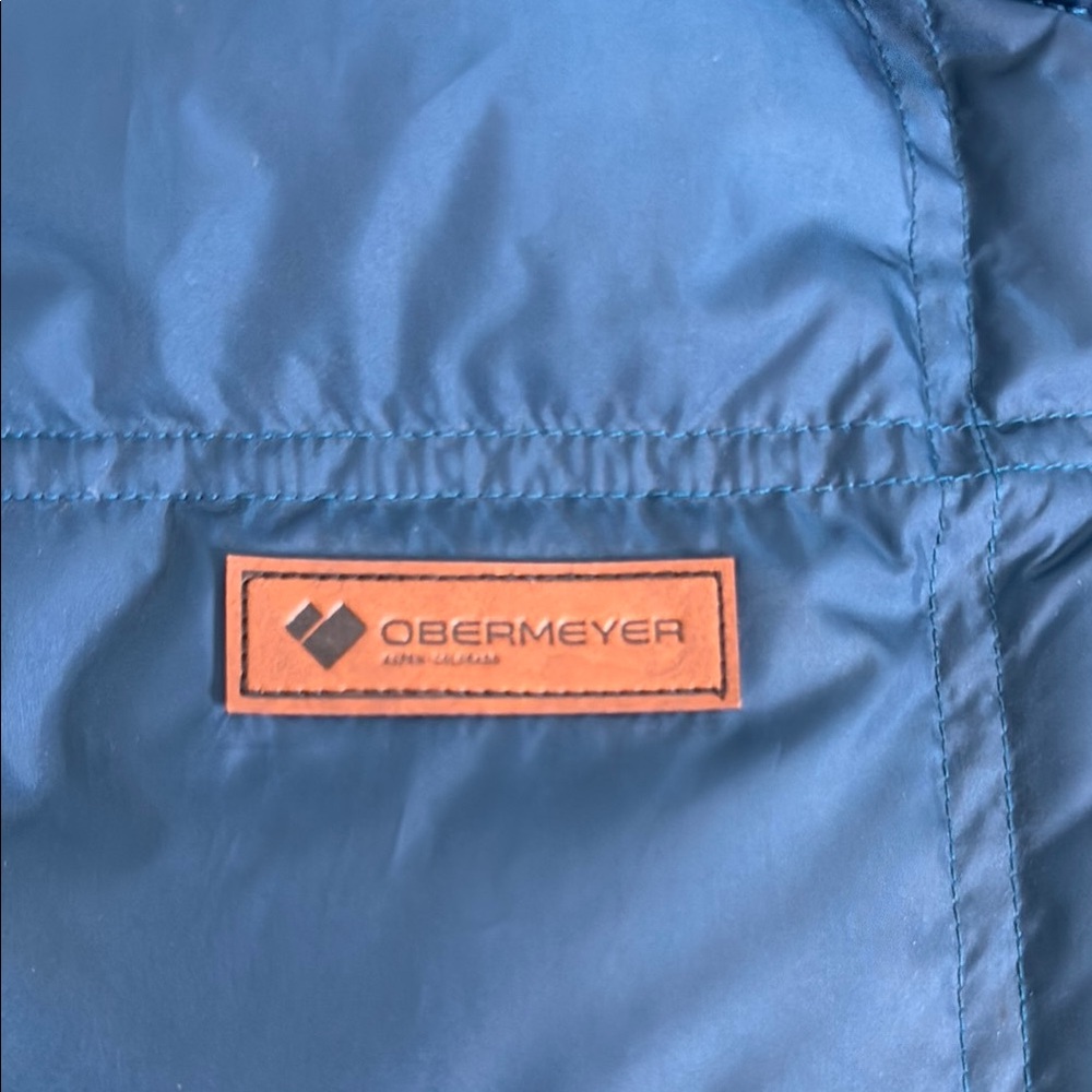Obermeyer Blue and Black Quilted Vest with High Collar - Picture 3 of 3